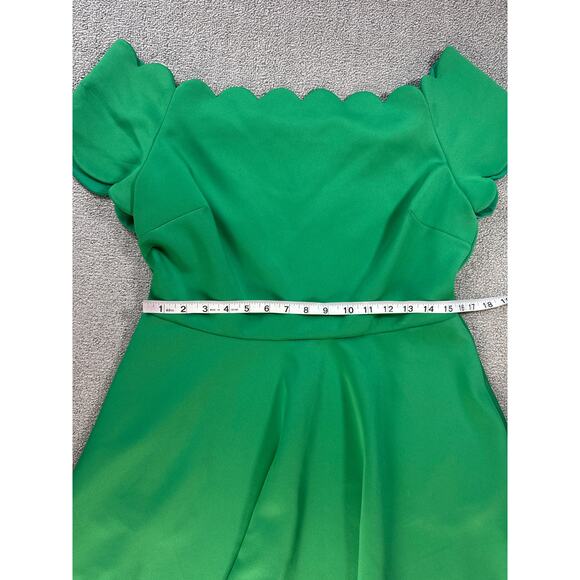 Ted Baker Fellama Bardot Scallop Skater Dress Green Size 14 - Picture 11 of 13
